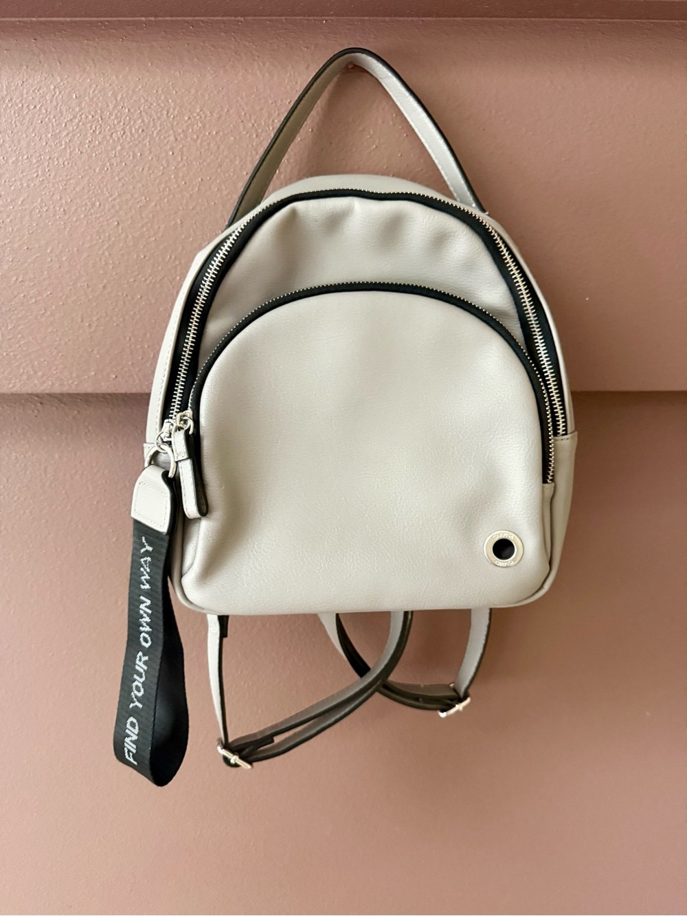 Caprese Italian Grey Mini Backpack Purse
